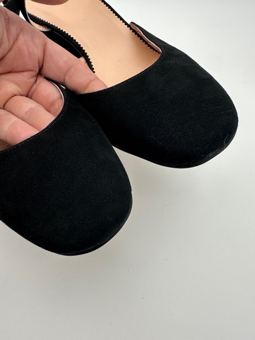 J. Crew Maisie Almond Toe Black Italian Suede Pumps 7.5 Heel 3” Made in Morocco - Picture 12 of 16
